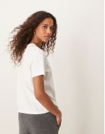Cotton lounge t-shirt in white