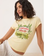 baby tee with tuscany olive in yellow