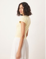 baby tee with tuscany olive in yellow