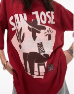 graphic San Jose oversized tee in red