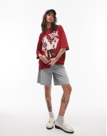 graphic San Jose oversized tee in red