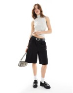 sveless high neck vest top in white