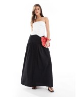 ruched woven bandeau in white