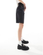 Tall denim bermuda short in wash black
