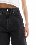 Tall denim bermuda short in wash black