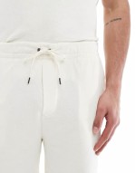Sport capsule small logo lightweight cotton terry shorts in cream CO-ORD