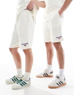 Sport capsule small logo lightweight cotton terry shorts in cream CO-ORD