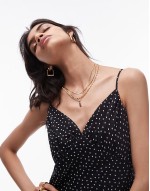 ruched bust mini slip dress in mono spot