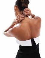 contrast bandeau mini dress in monochrome