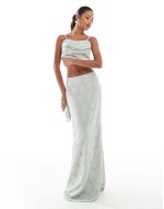 Premium x Perrie Sian draped top and maxi skirt co-ord