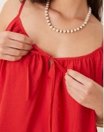 tiered mini dress in red