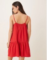 tiered mini dress in red