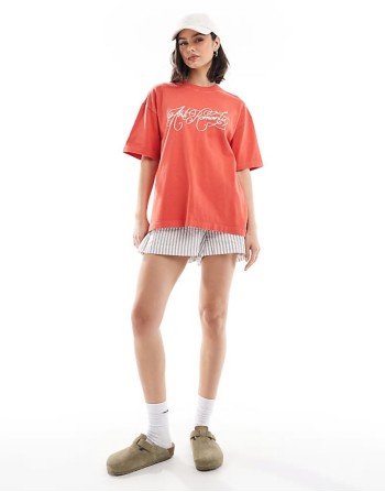 Cotton On anti romantic boxy graphic tee in red Cotton On anti romantic boxy graphic tee in red