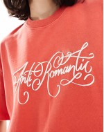 Cotton On anti romantic boxy graphic tee in red