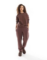 oversized sweat and jogger co-ord in washed burgundy