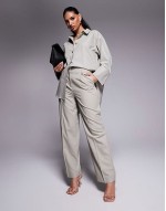 oversized shirt in beige  - BEIGE